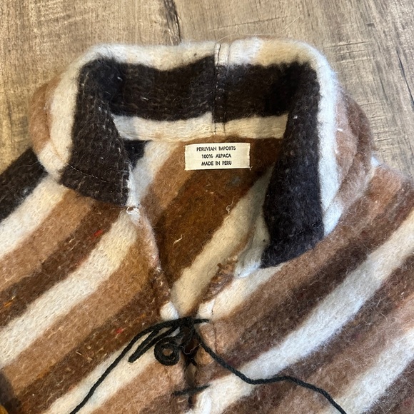 Alpaca poncho made in Peru, 100% alpaca, 100% warm. Made in Peru  vintage. - Picture 3 of 11